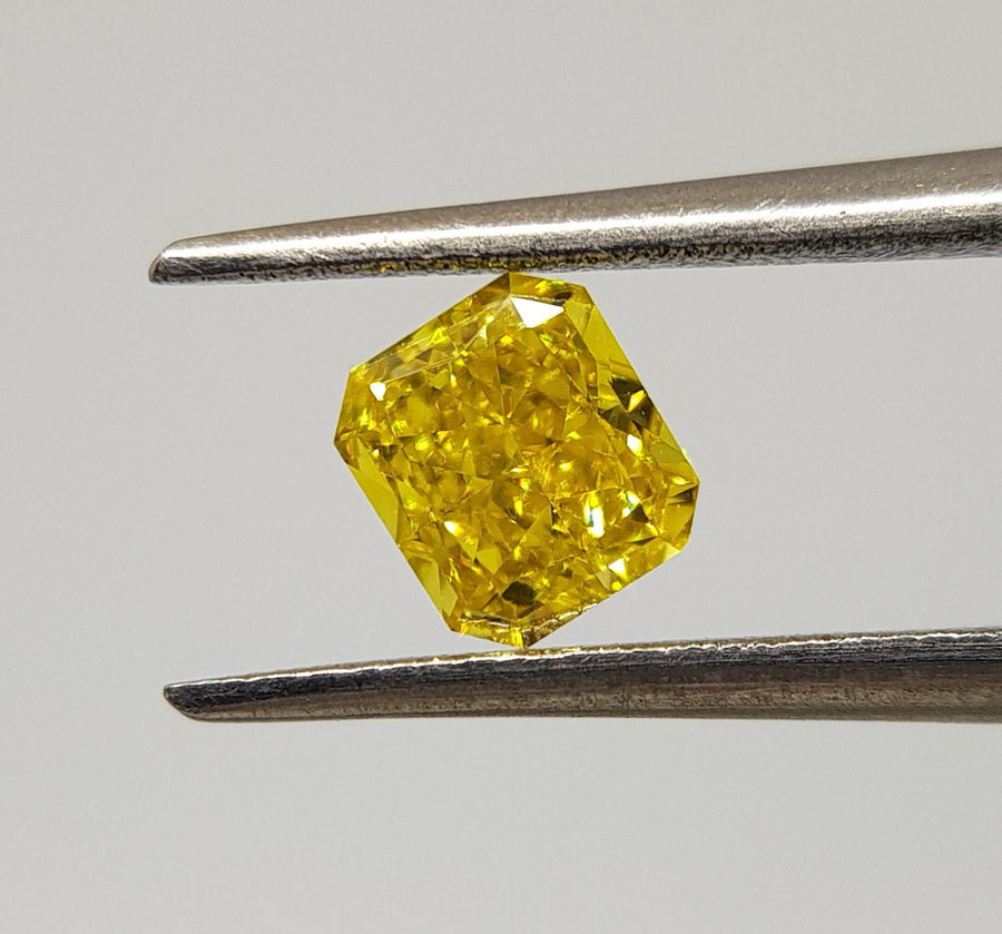 0.52 Carat RADIANT Shape YELLOW Color Diamond - VMK Diamonds