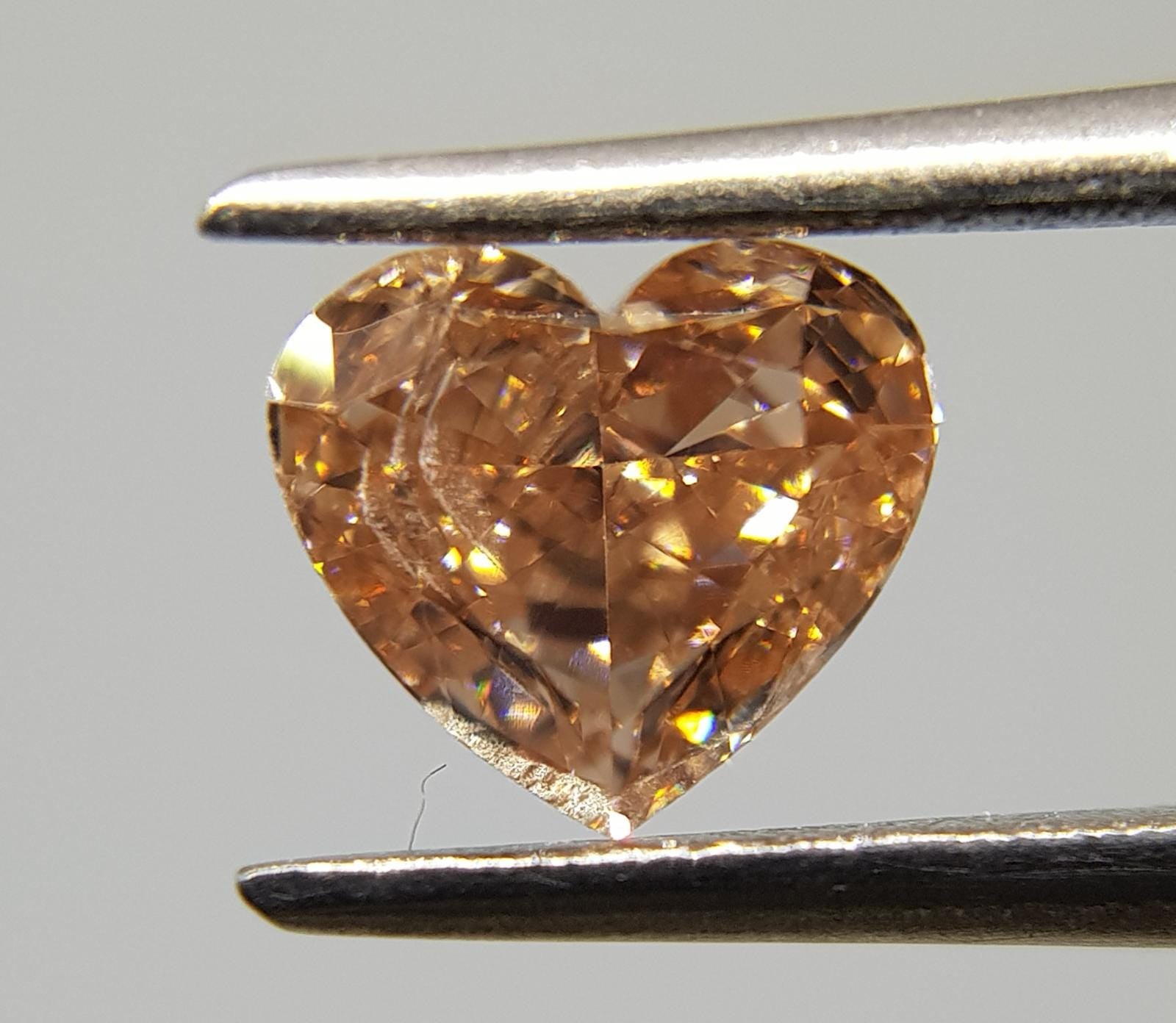 0.55 Carat HEART Shape ORANGE Color Diamond - VMK Diamonds