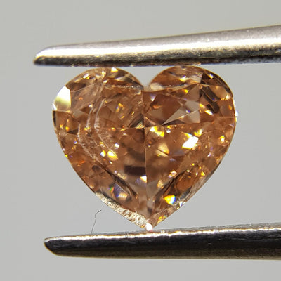 0.55 Carat HEART Shape ORANGE Color Diamond - VMK Diamonds