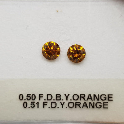 0.50 Carat ROUND Shape ORANGE Color Diamond - VMK Diamonds