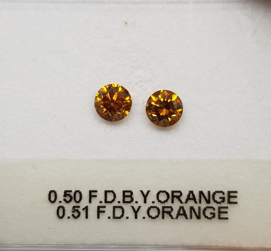 0.50 Carat ROUND Shape ORANGE Color Diamond - VMK Diamonds