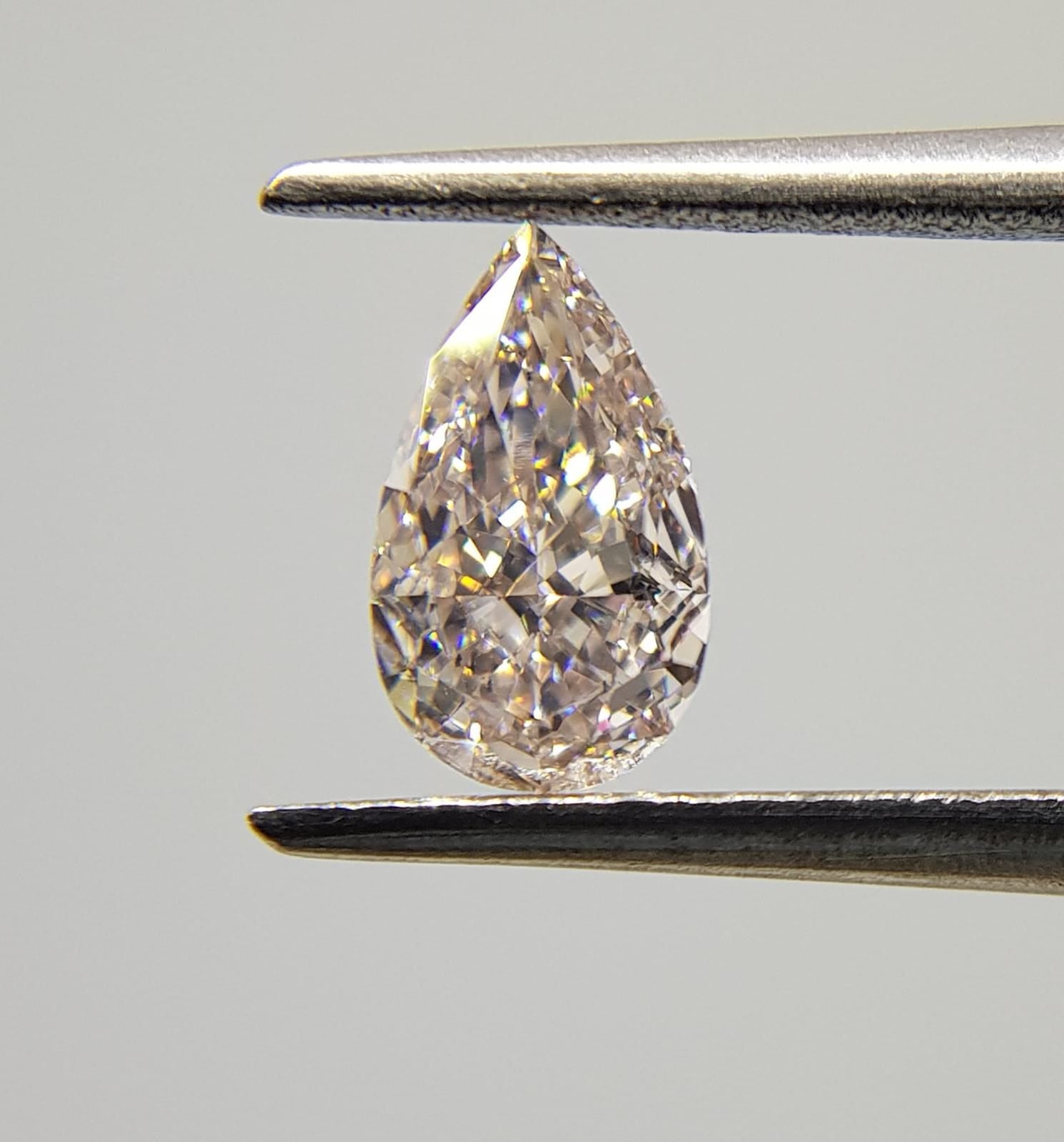 0.51 Carat PEAR Shape Peach Pink Color Diamond - VMK Diamonds