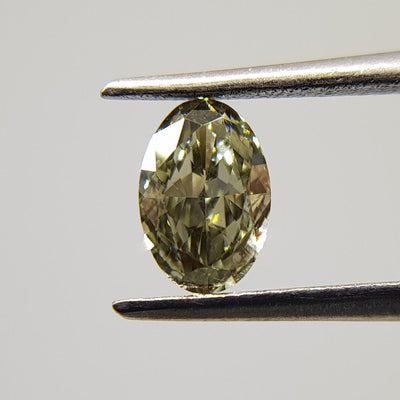 0.50 Carat OVAL Shape GREEN CHAMELEON Color Diamond - VMK Diamonds