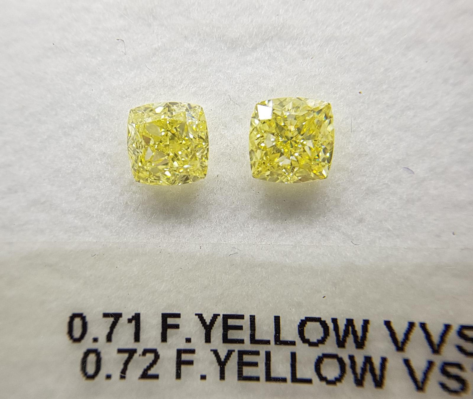 0.72 Carat CUSHION Shape YELLOW Color Diamond - VMK Diamonds