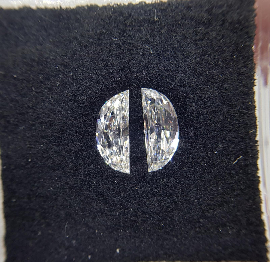 0.83 Carat HALF MOON Shape F Color Diamond - VMK Diamonds