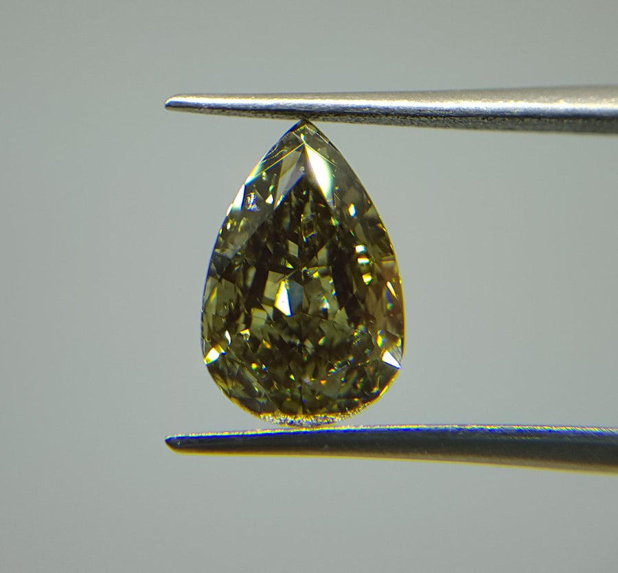 3.18 Carat PEAR Shape GREEN Color Diamond - VMK Diamonds