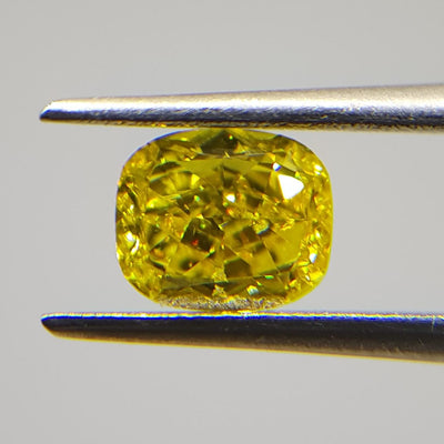 0.65 Carat CUSHION Shape YELLOW Color Diamond - VMK Diamonds
