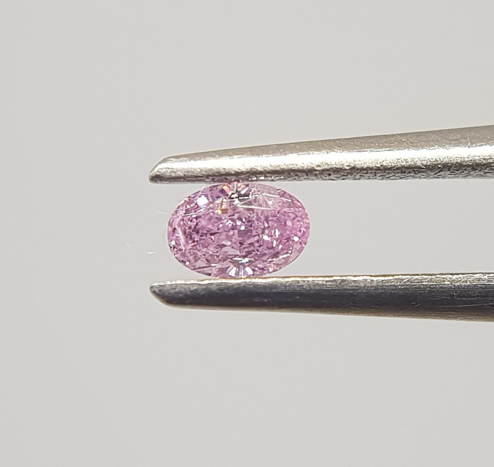 0.10 Carat OVAL Shape PINK Color Diamond - VMK Diamonds