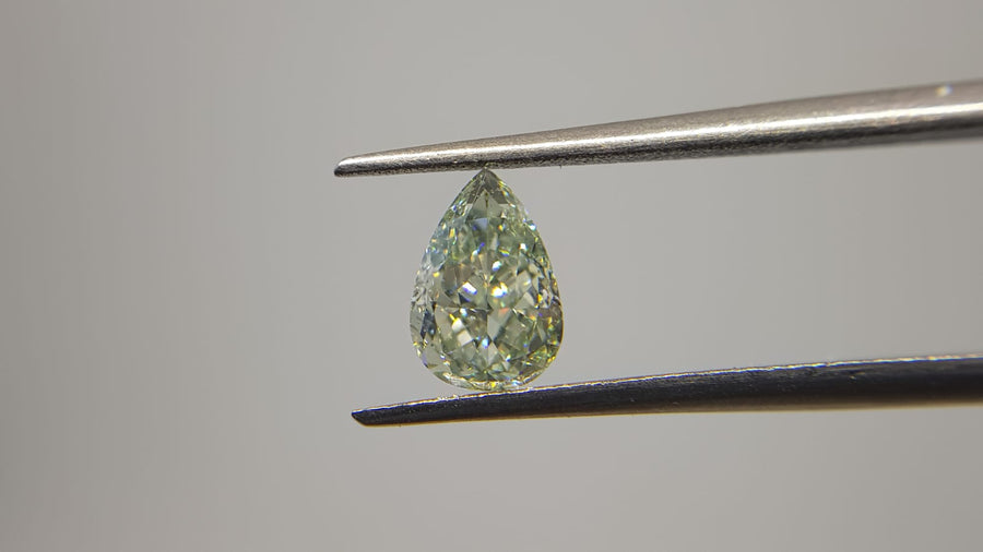 1.01 Carat PEAR Shape GREEN Color Diamond