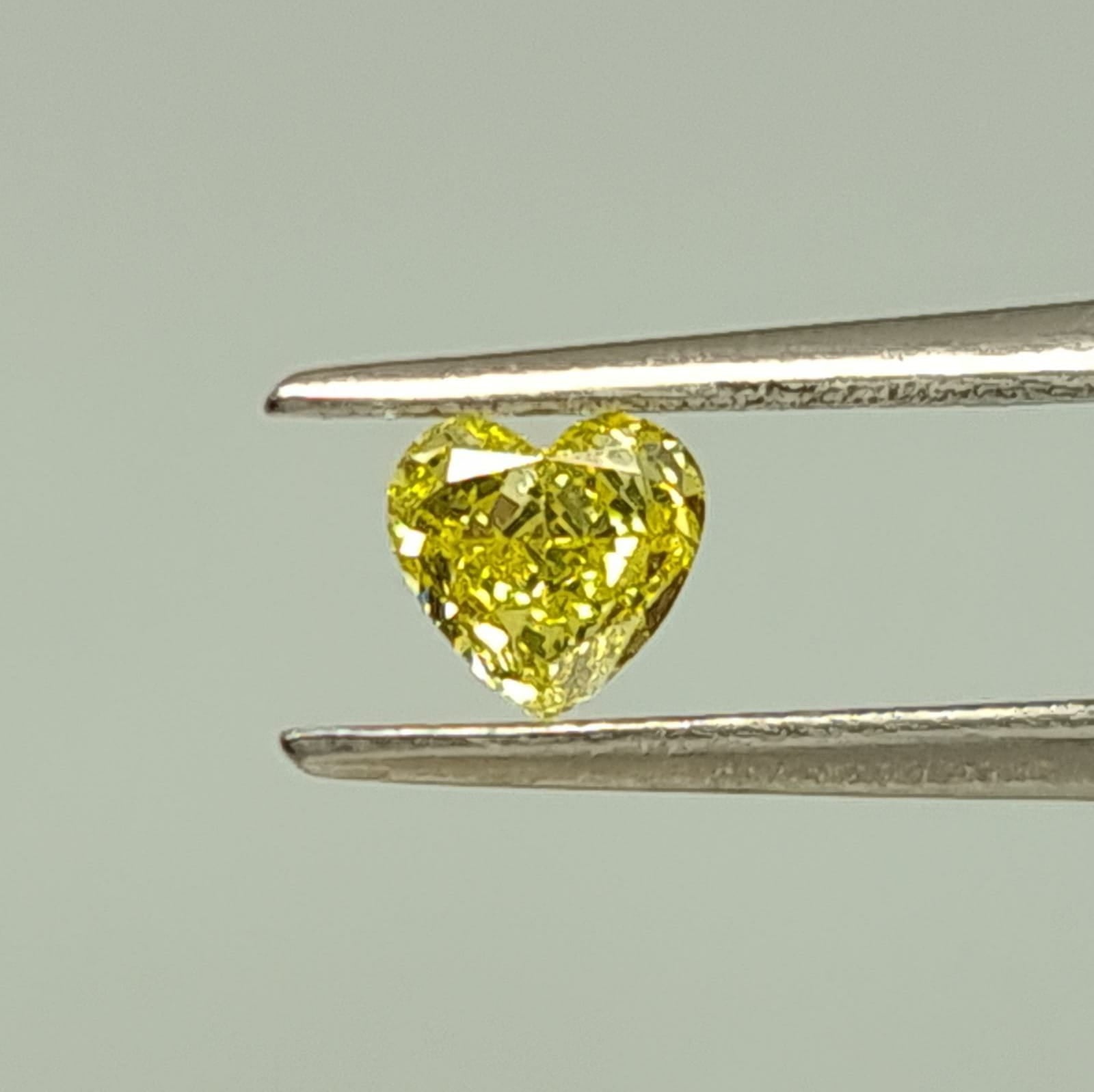 0.26 Carat HEART Shape YELLOW Color Diamond