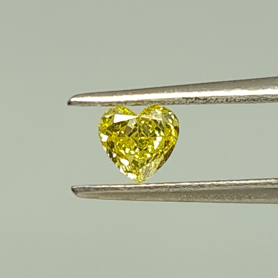 0.26 Carat HEART Shape YELLOW Color Diamond