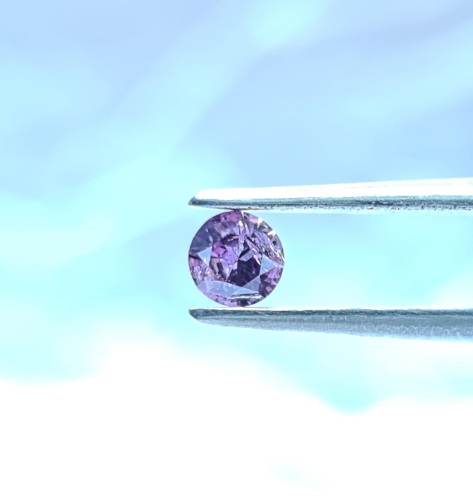 Gorgeous PURPLE Color Diamond 0.15 Carat ROUND Shape