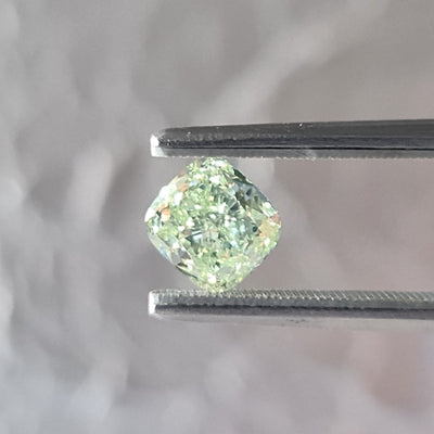 1.51 Carat CUSHION Shape GREEN Color Diamond