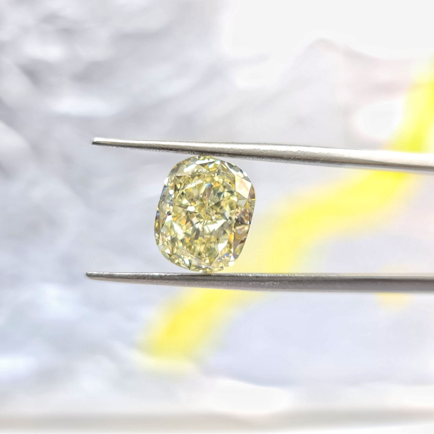 3.30 Carat CUSHION Shape YELLOW Color Diamond