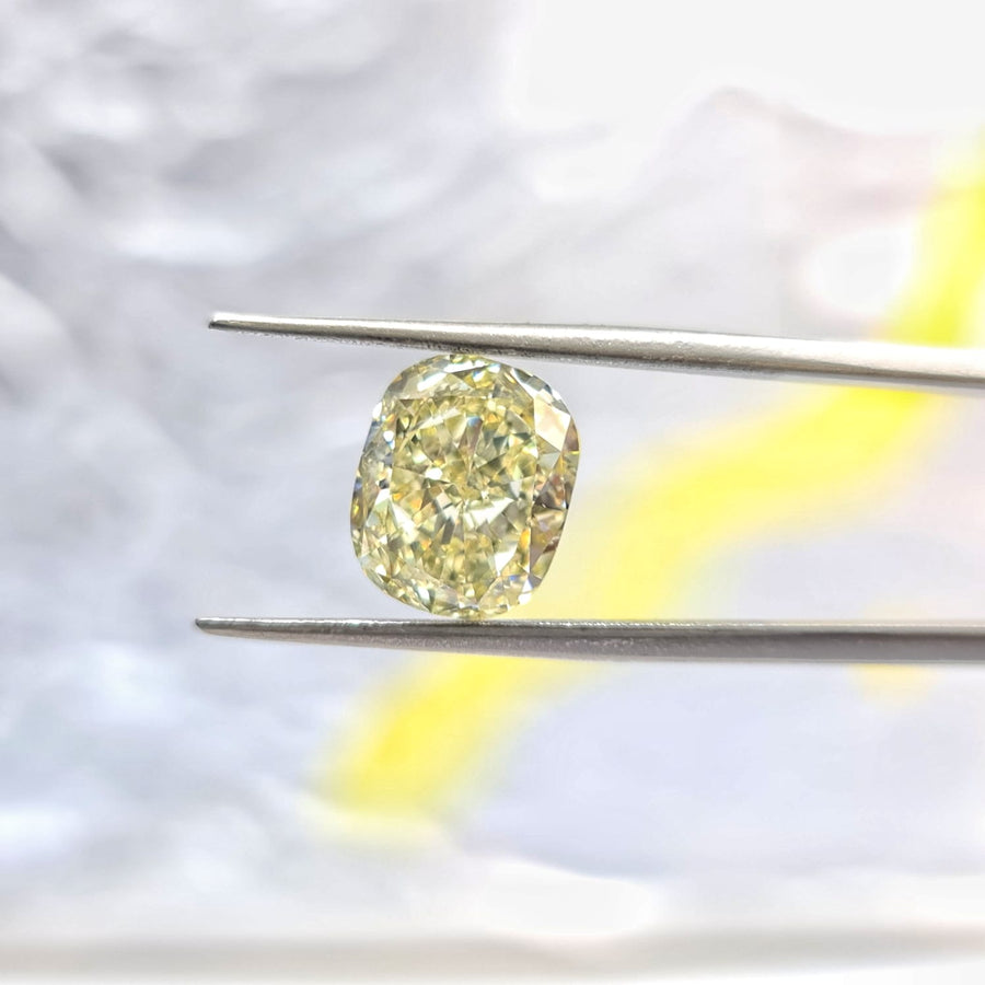 3.30 Carat CUSHION Shape YELLOW Color Diamond