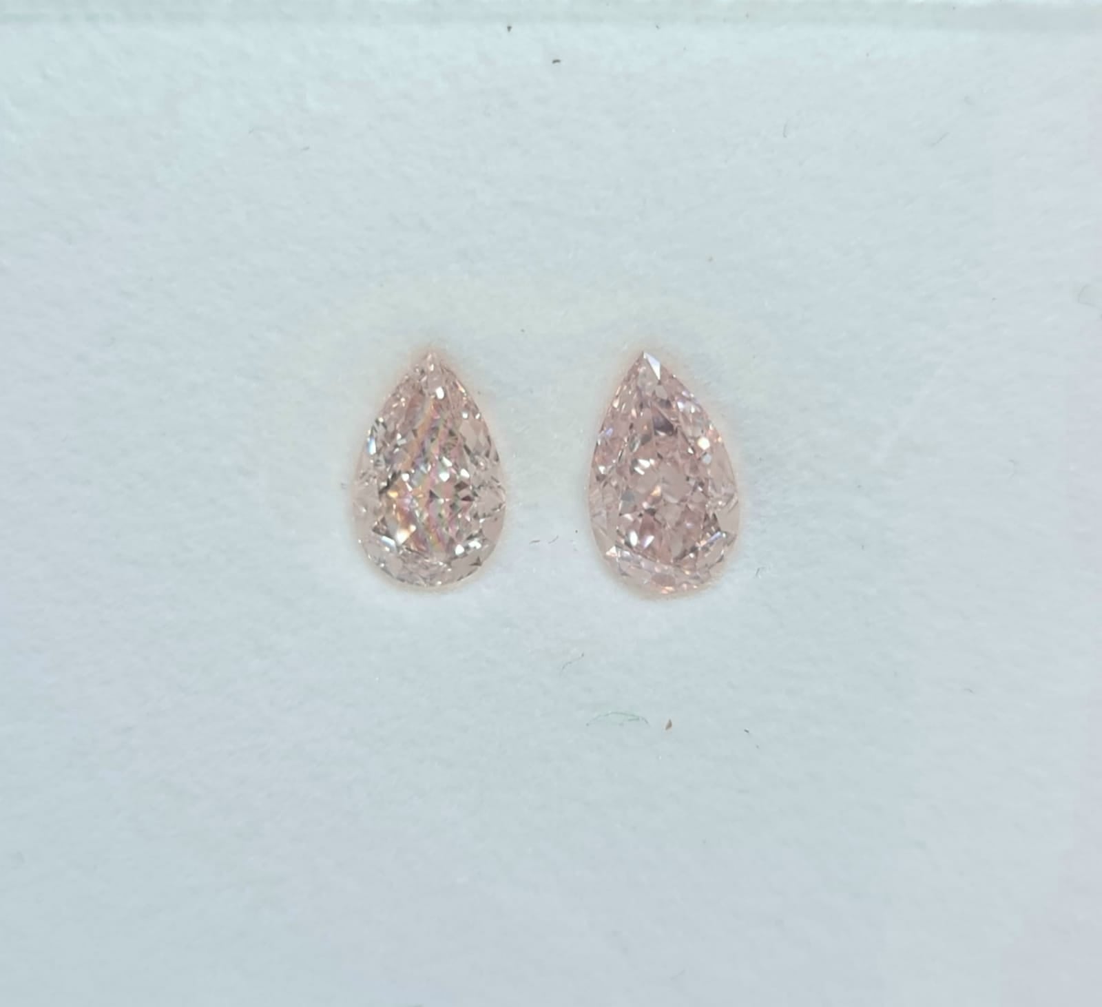 0.61 Carat PEAR Shape PINK Color Diamond
