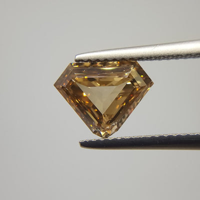 2.02 Carat SHIELD Shape BROWN Color Diamond - VMK Diamonds