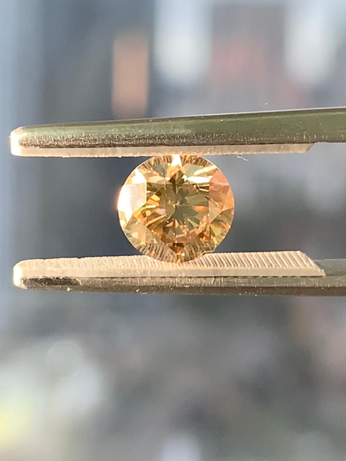 1.11 Carat ROUND Shape BROWN Color Diamond