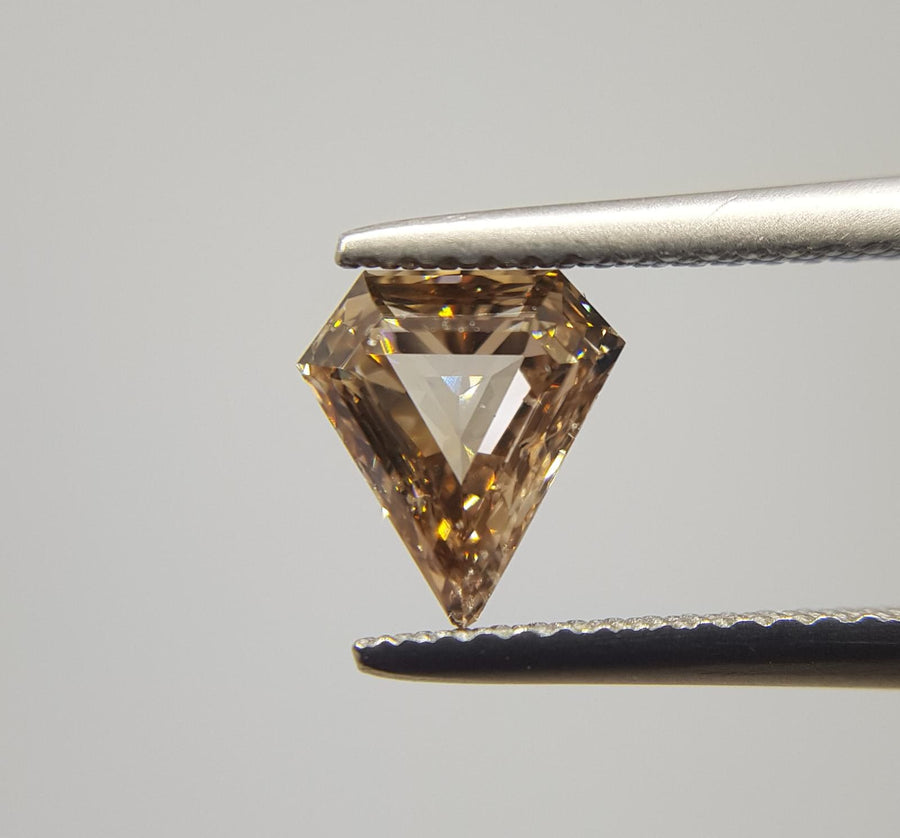 1.06 Carat SHIELD Shape BROWN Color Diamond - VMK Diamonds
