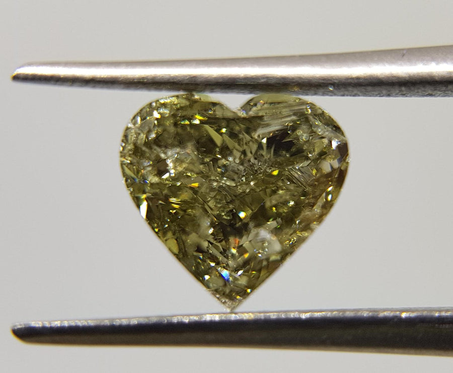 1.01 Carat HEART Shape GREEN CHAMELEON Color Diamond - VMK Diamonds