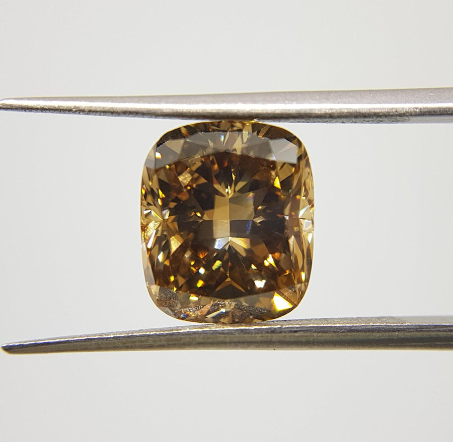 BROWN Diamond, 5.89 Carat, CUSHION Shape, SI2 Clarity - VMK Diamonds