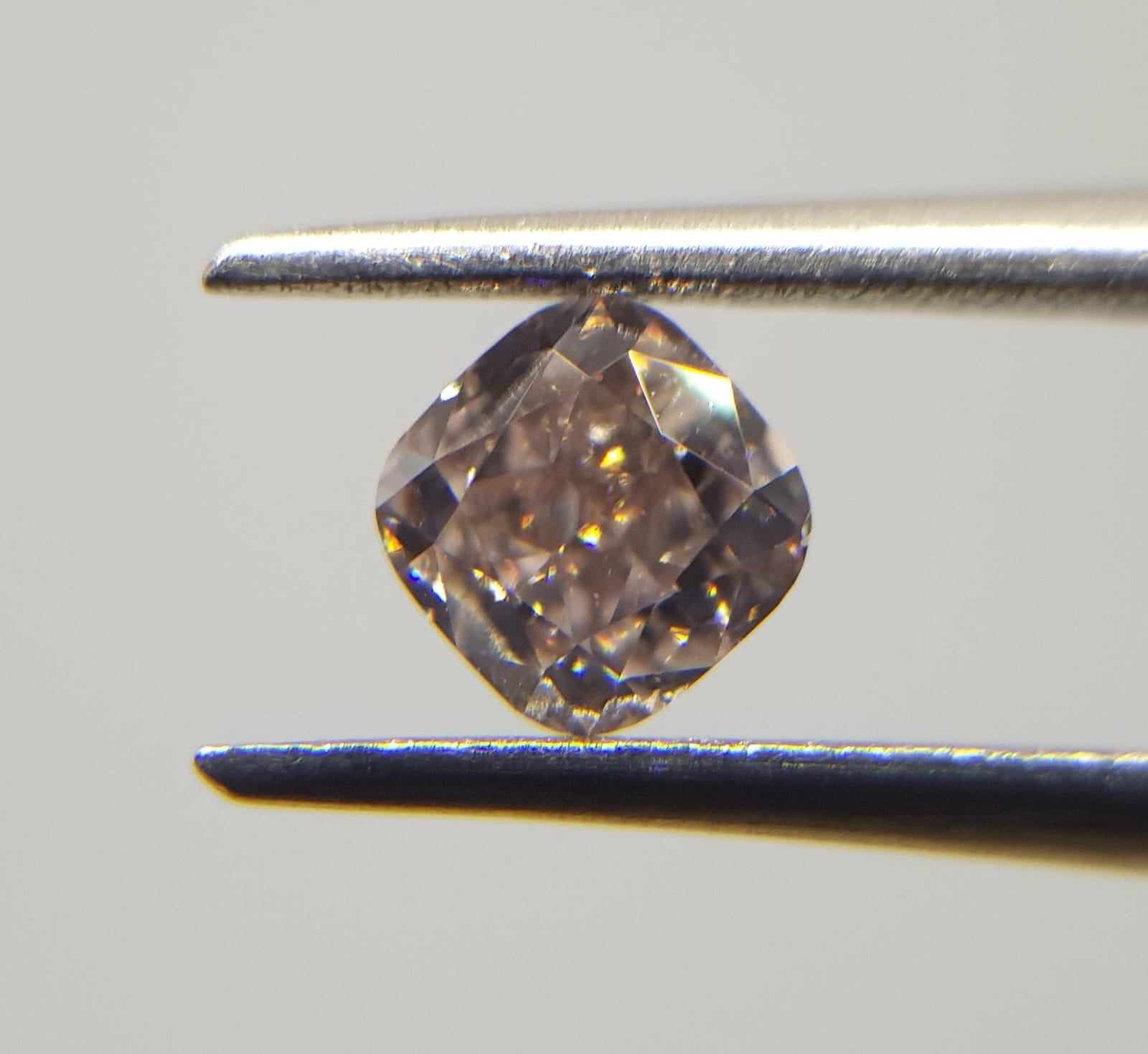 0.46 Carat CUSHION Shape BROWN Color Diamond - VMK Diamonds