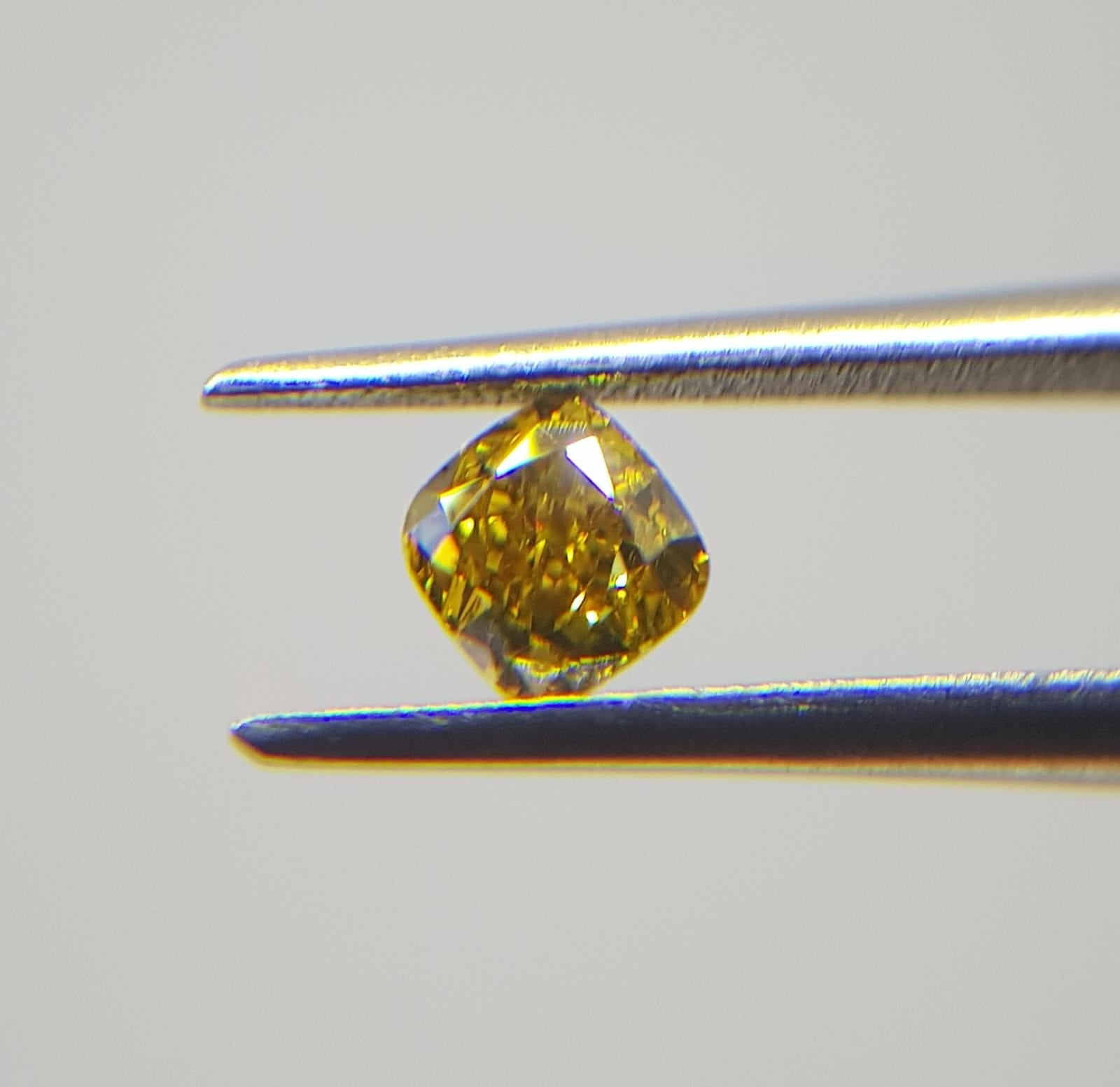 0.34 Carat CUSHION Shape YELLOW Color Diamond - VMK Diamonds