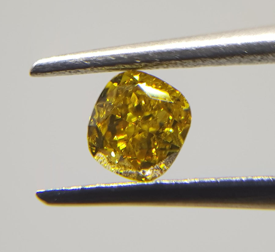 0.30 Carat CUSHION Shape Sunny YELLOW Diamond - VMK Diamonds