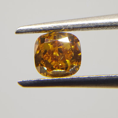 0.38 Carat CUSHION Shape YELLOW Color Diamond - VMK Diamonds