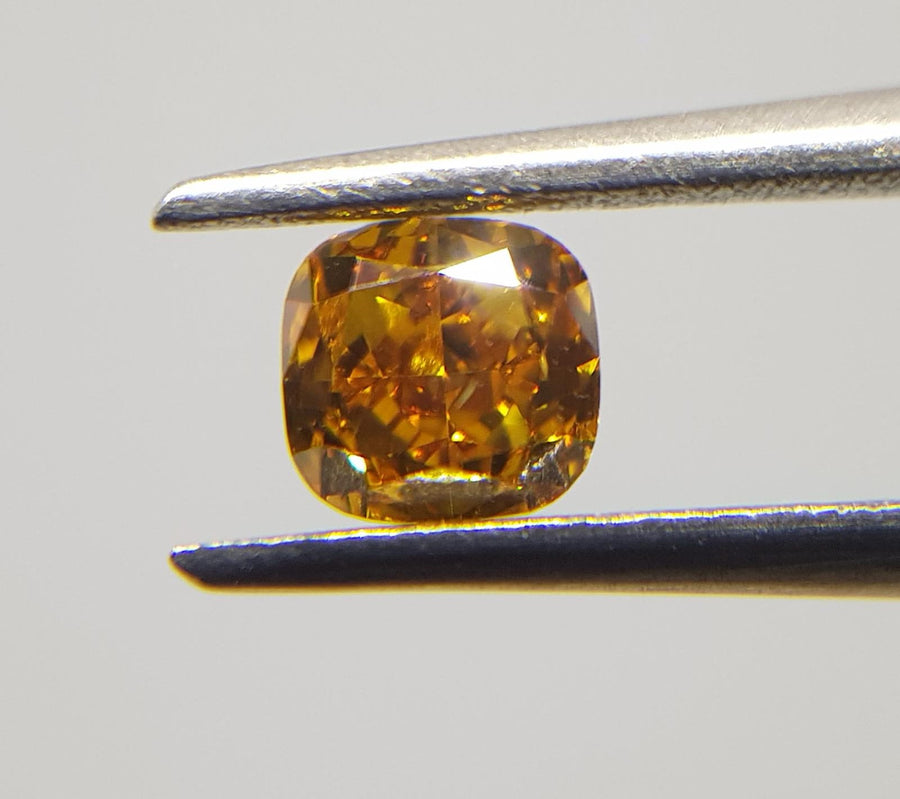 0.38 Carat CUSHION Shape YELLOW Color Diamond - VMK Diamonds