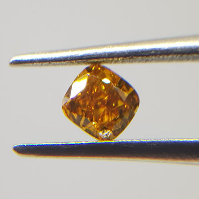 0.31 Carat CUSHION Shape ORANGE Color Diamond - VMK Diamonds
