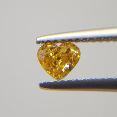 0.39 Carat HEART Shape YELLOW Color Diamond - VMK Diamonds