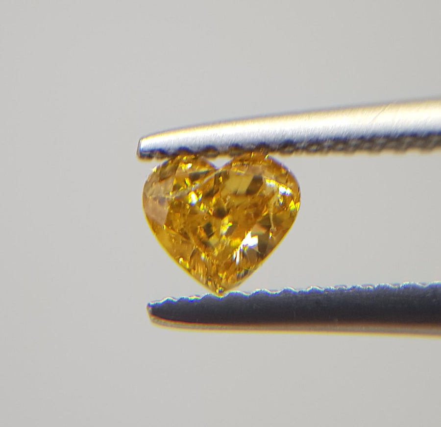 0.39 Carat HEART Shape YELLOW Color Diamond - VMK Diamonds