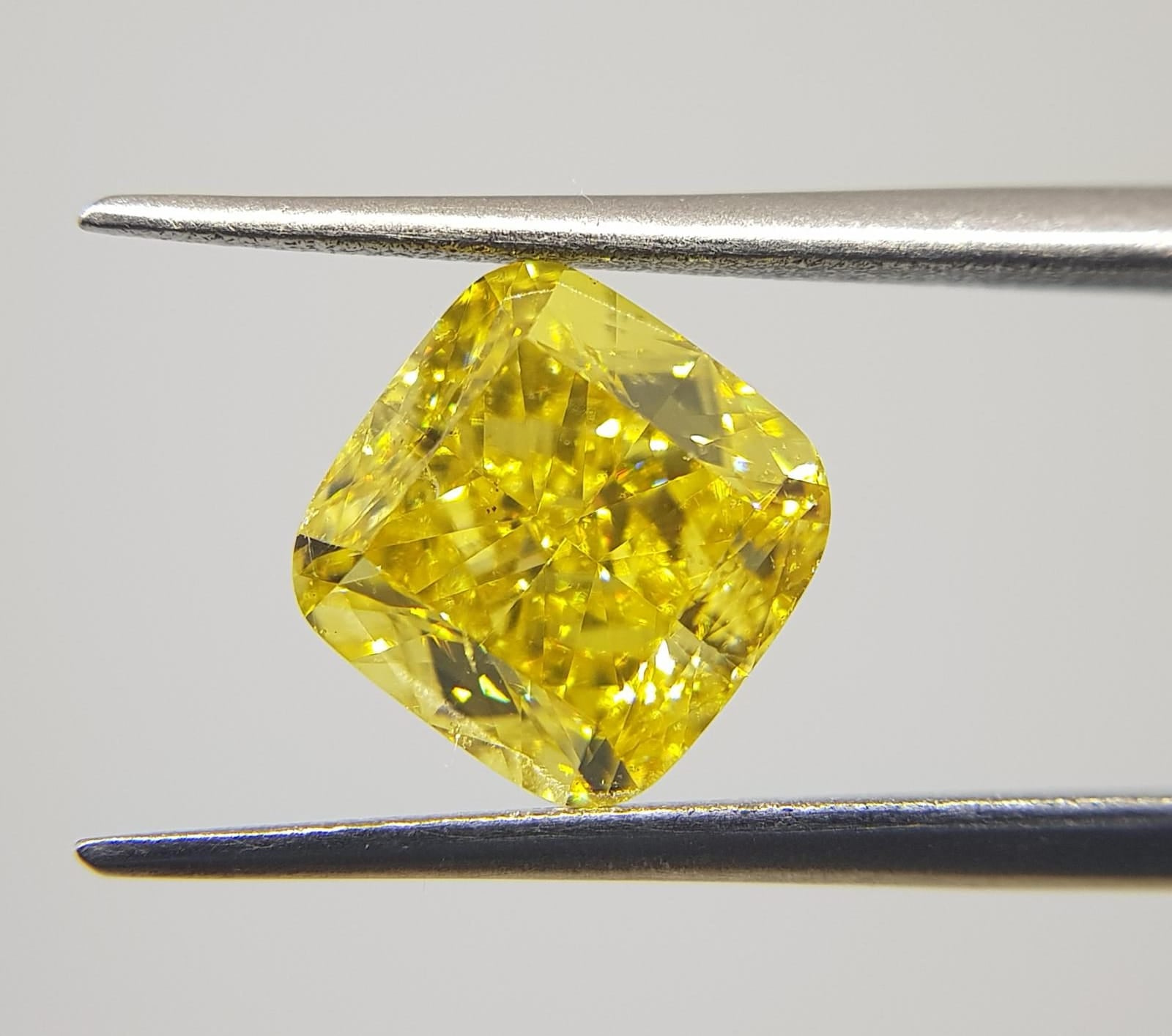 3.02 Carat CUSHION Shape YELLOW Color Diamond - VMK Diamonds