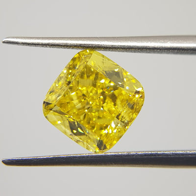 3.02 Carat CUSHION Shape YELLOW Color Diamond - VMK Diamonds