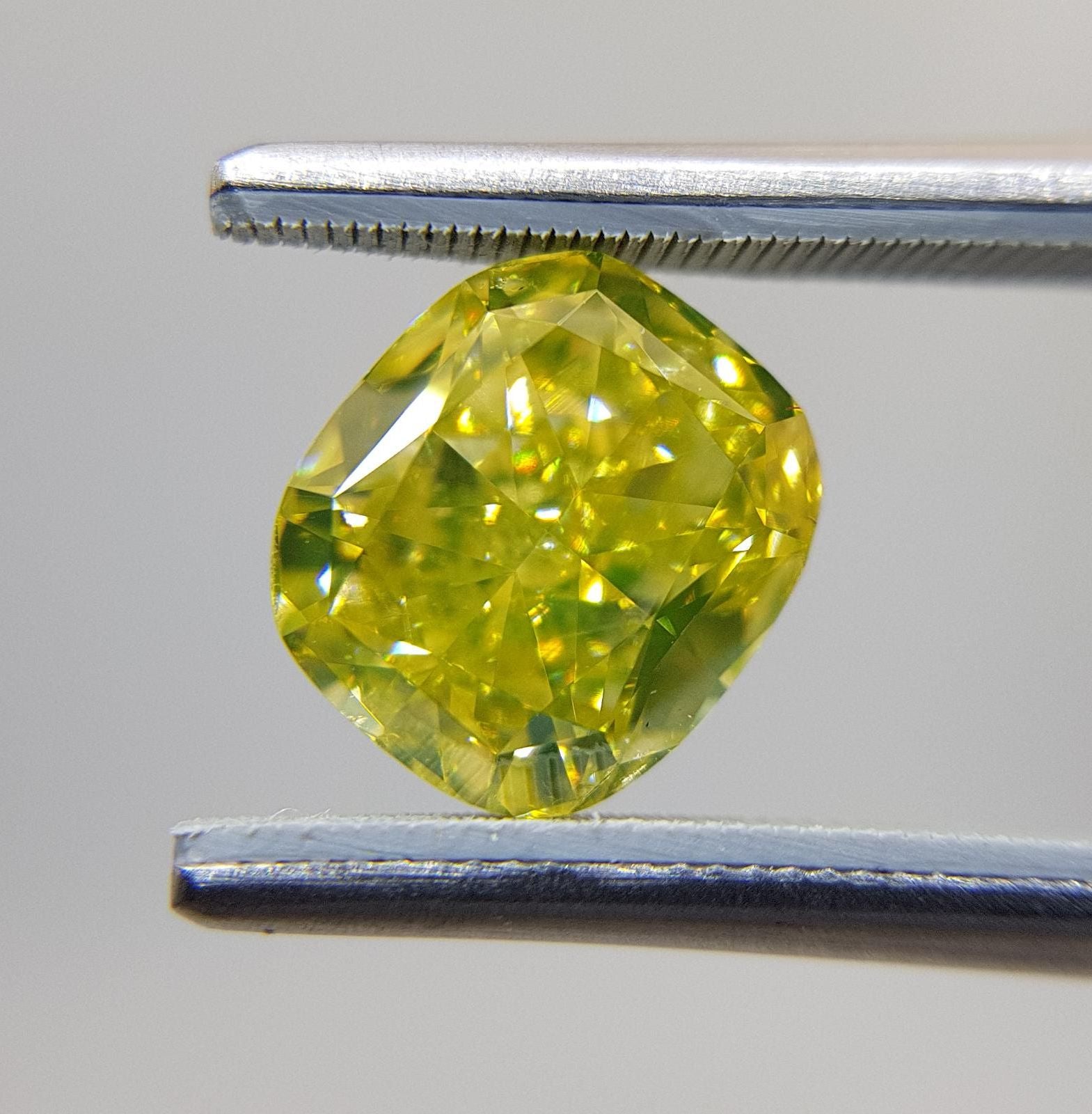 3.06 Carat CUSHION Shape YELLOW Color Diamond - VMK Diamonds
