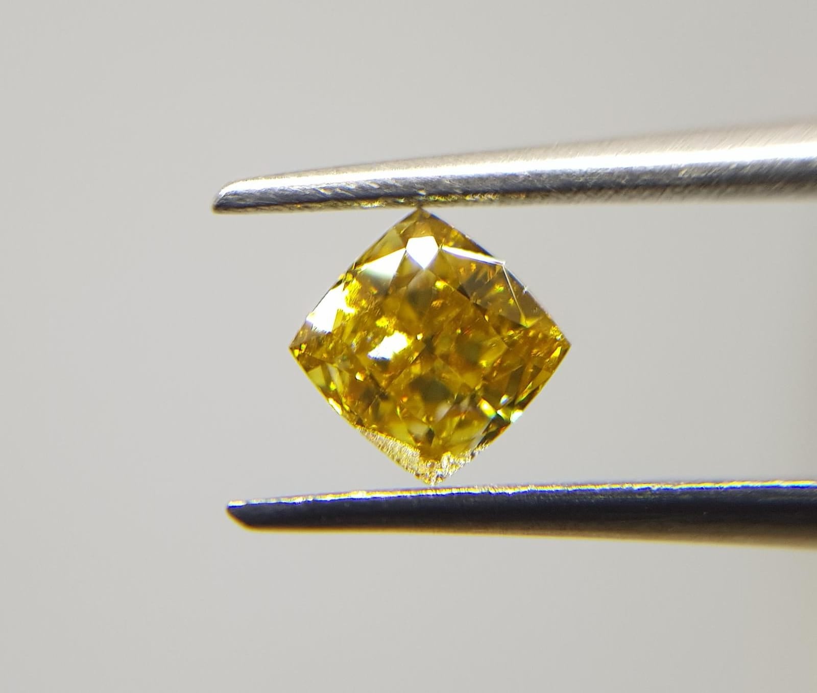 0.51 Carat CUSHION Shape YELLOW Color Diamond - VMK Diamonds