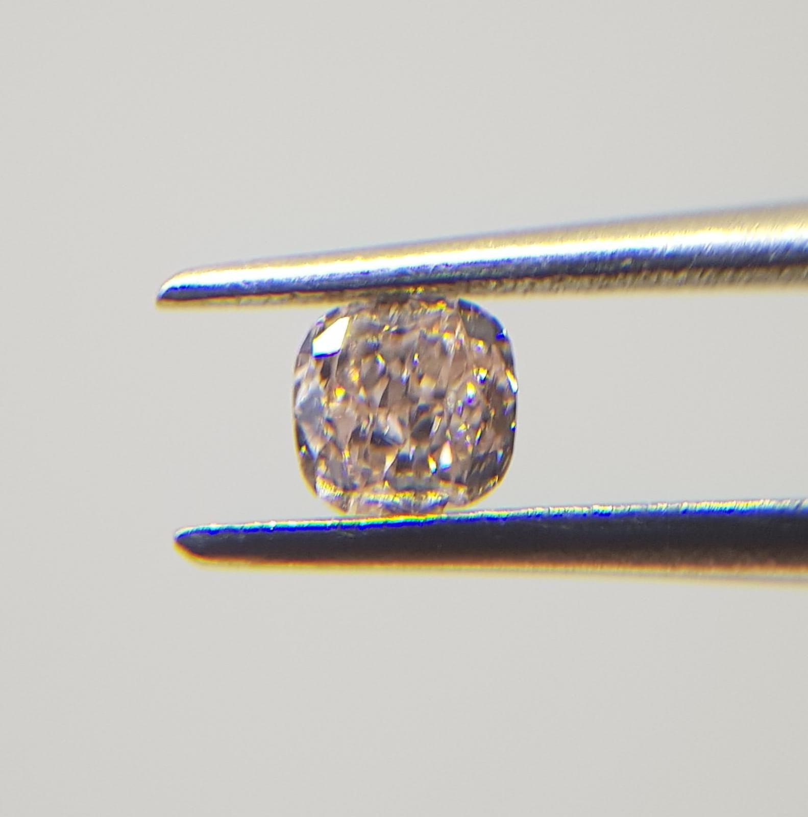 0.22 Carat CUSHION Shape PINK Color Diamond - VMK Diamonds