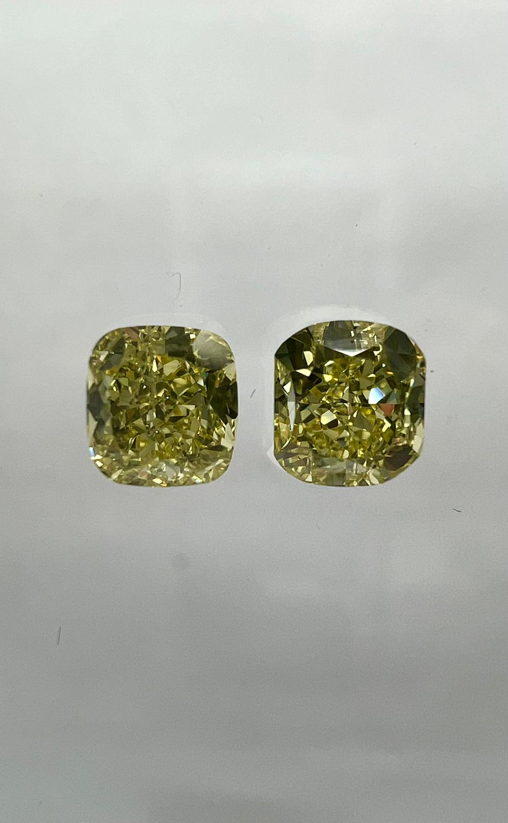 YELLOW Diamond, 0.98 Carat, CUSHION Shape, SI1 Clarity - VMK Diamonds