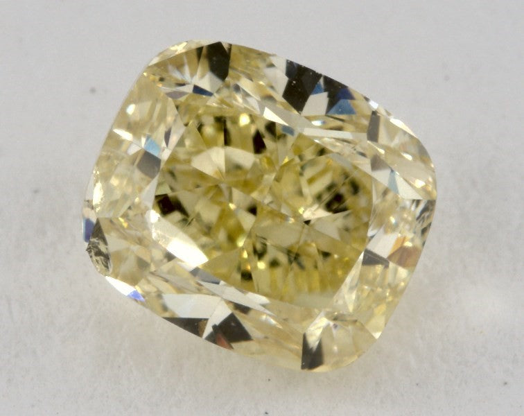 YELLOW Diamond, 0.90 Carat, CUSHION Shape, I1 Clarity - VMK Diamonds