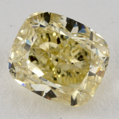 YELLOW Diamond, 0.90 Carat, CUSHION Shape, I1 Clarity - VMK Diamonds