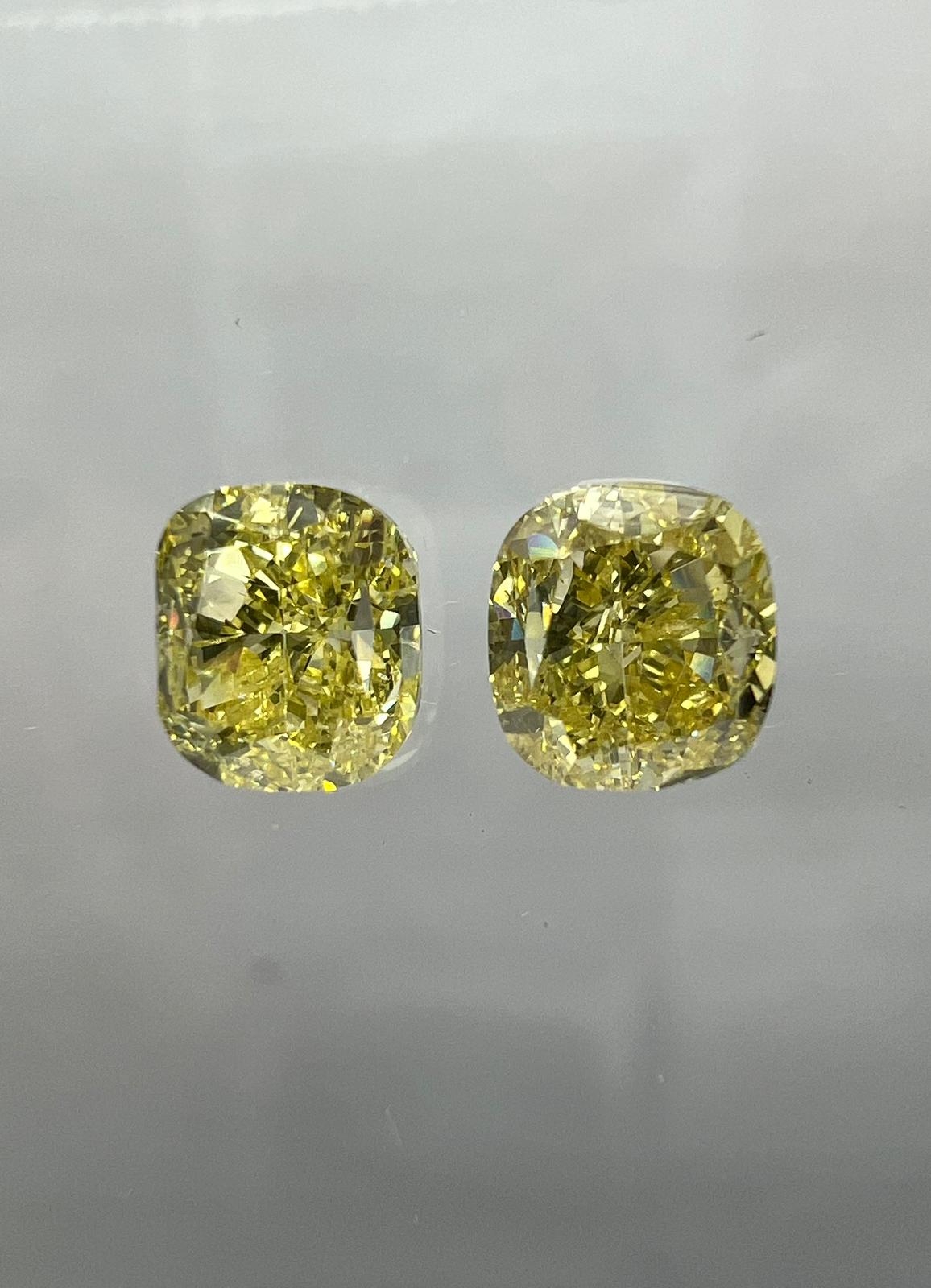 YELLOW Diamond, 1.00 Carat, CUSHION Shape, SI2 Clarity - VMK Diamonds